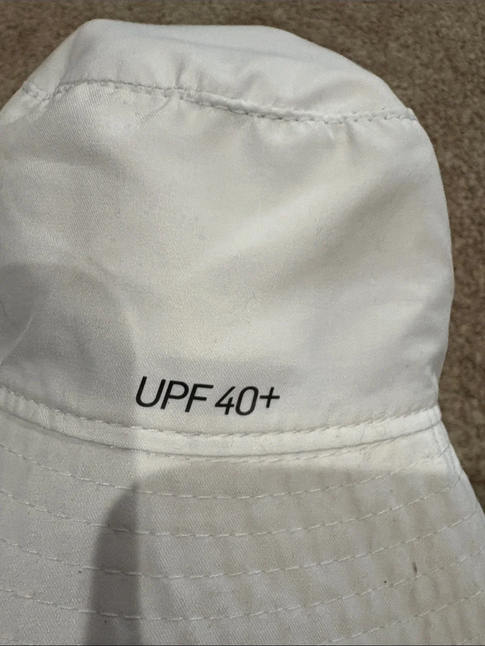 Nike White Bucket Hat with Black Swoosh Logo